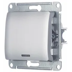 Выключатель 1-кл GLOSSA алюм./подсв. GSL000313
