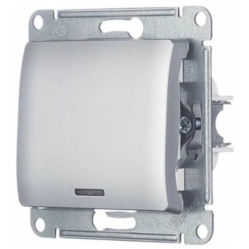 Выключатель 1-кл GLOSSA алюм./подсв. GSL000313