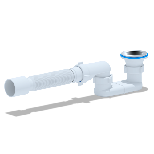 Сифон для душевого поддона АНИПЛАСТ Е015 1 1/2''х40 с гибкой трубой 40х50, плоский