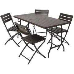 Мебель садовая Green Days Комфорт 152*74,5*72см стол+4 стула до 150кг, коричнев YTHD123 (510752)