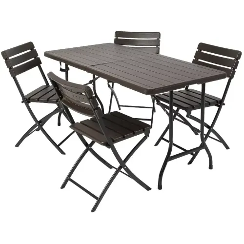 Мебель садовая Green Days Комфорт 152*74,5*72см стол+4 стула до 150кг, коричнев YTHD123 (510752)