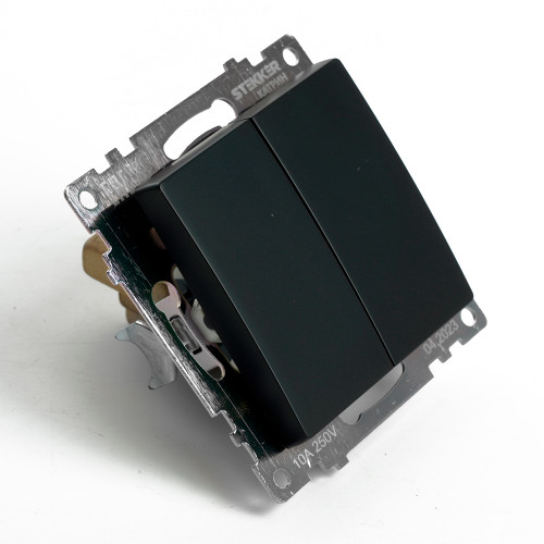 Переключатель 2-кл Катрин черный GLS10-7107-05