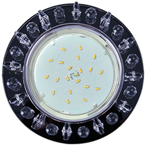 Свет. точ. ECOLA 5361 GX53-H4 круг с квадратными прозрачными стразами, черный/хром(*1)