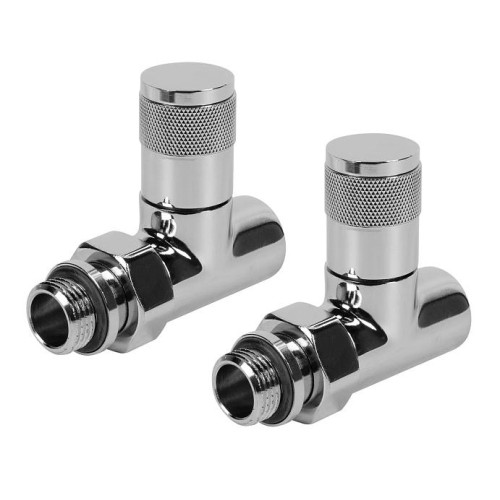 Набор дизайн-вентилей ROYAL THERMO Piano, прямой (хром) ф 1/2