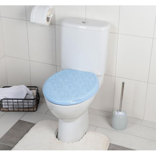 Сиденье для унитаза Росспласт универсал Ажур голубое