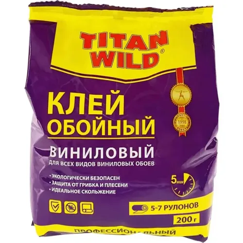 Клей обойный ТИТАН WILD винил 200гр (36) ПАКЕТ (*1)