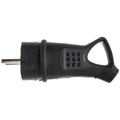 Вилка STEKKER 2P+Е угловая 16А черная резиновая RPG16-30-442 32843