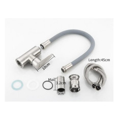 Смеситель для кухни FRAP F4448 с гибким изливом, нержавейка