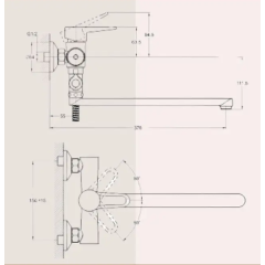 Смеситель для ванны G-LAUF NUD6-A045, ф-35