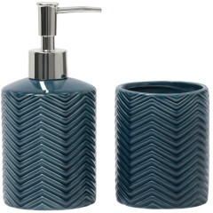 Набор для ванной 2 предмета «Минимал» (дозатор, стакан), цвет синий (4439047)