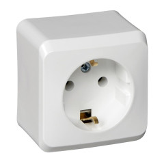 Розетка О/У 2P+Е ЭТЮД белый PA16-003B (67460)