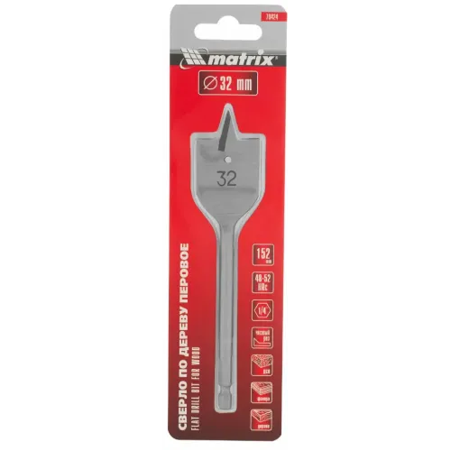 Сверло по дереву перовое MATRIX 32мм (70424)