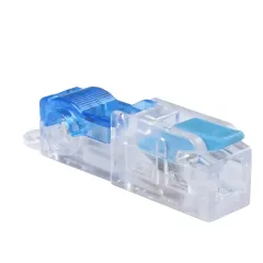 Зажим прокалыв. ответвит. STEKKER 1,5-1 мм2 c ответвит. клеммой LD219 на 1 выход, прозрачный/синий LD503-1-15