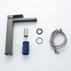 Смеситель для умывальника FRAP F1091-29 высокий, оружейная сталь