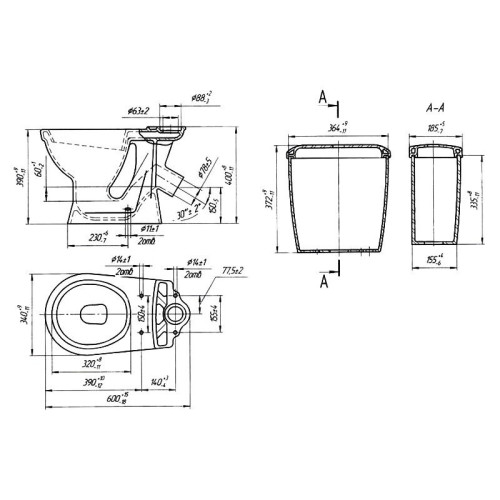 Унитаз-компакт С. ОСКОЛ 