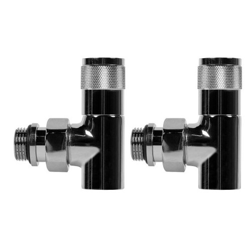 Набор дизайн-вентилей ROYAL THERMO Piano, угловой (хром) ф 1/2