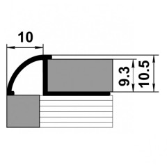 Профиль под плитку алюм. 9-10мм наруж. 2,7м Без. покр ПК 10.2700.001