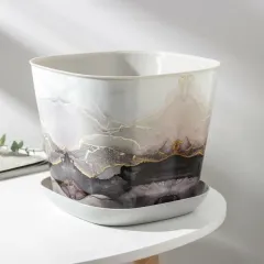 Кашпо ВИОЛЕТ мрамор 5 л квадратное (231069)