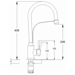 Смеситель для кухни G-LAUF ZAP4-D090, ф 35