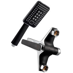 Смеситель для ванны FRAP F3257 чёрный/хром