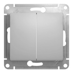 Переключатель 2-кл GLOSSA алюм. SE GSL000365