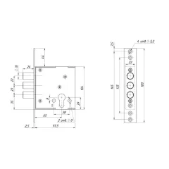 Замок врезной б/руч. ЗВЦ-11 (43787) (СЕНАТ)