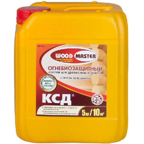 Препарат WOOD MASTER КСД Огнебиозащитный состав 5кг БЕСЦВЕТНЫЙ