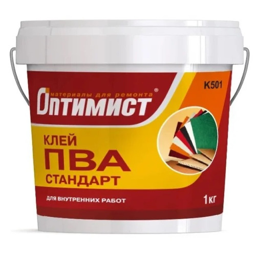 Клей ПВА ОПТИМИСТ К 501 стандарт для в/р 1кг