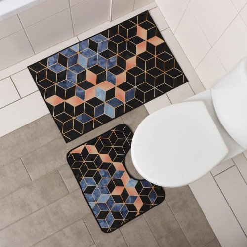 Набор ковриков для ванной и туалета 2шт ДОЛЯНА 50х80см+50х40см Бурлеск (5411412)