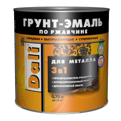 Грунт-эмаль DALI по ржавчине 3 в 1 гладкая RAL 5002 ультрамарин 0,75л