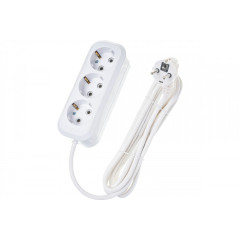 Удлинитель 3-мест. 10м 2P+Е бел. 16А (ПВС 3х1) 1-2.SALE (860480)