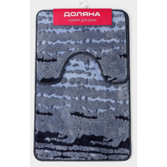 Набор ковриков для ванной и туалета 2шт ДОЛЯНА 50х80см+50х40см Блик синий (4597764)