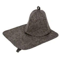 Набор банный 2 предм. (Шапка, коврик) серый 