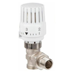 Кран с термостатической головкой для радиатора угловой под евроконус ф 1/2