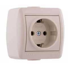 Розетка О/У 2P+Е Ната керам.бел.LEZARD 710-0200-122