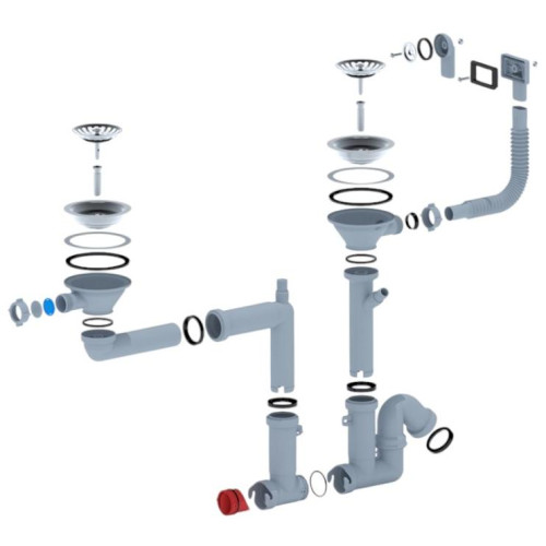 Сифон для мойки двойной АНИПЛАСТ 3 1/2