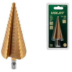 Сверло по мет. ступенчатое ВОЛАТ HSS TIN 4-32 мм (87020-32)