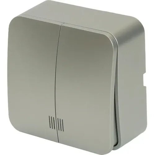 Выключатель О/У 2-кл STEKKER серебро с подсветкой MSW10-21-03 49298