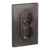 Розетка 2-ая 2P+E AtlasDesign в сборе мокко SchE ATN000624
