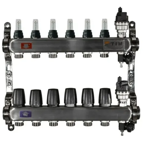 Коллекторная группа TIM нерж. с расходомерами, ф 1