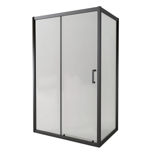 Душевое ограждение EVA GOLD 80х120х185см прямоугольное (без поддона), прозрачное стекло, чёрный профиль EG2B