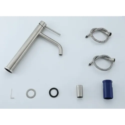 Смеситель для умывальника FRAP F10807-2, сатин, высокий