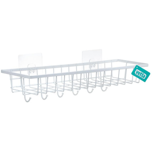 Полка VETTA кухонная подвесная, с крючками, 43х14см, белый цвет (481-090)