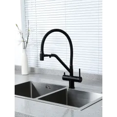 Смеситель для кухни GAPPO G4398-86 чёрный, с каналом для фильтрованной воды