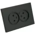 Розетка 2-ая 2P ЭМИЛИ шторки черный RST16-5116-05