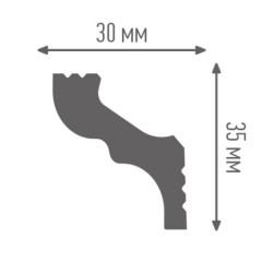 Плинтус потолочный ПЛИНТЭКС H 30/35 (166)