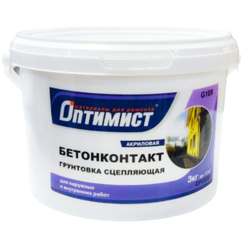 Бетонконтакт ОПТИМИСТ G 109 грунтовка акрил. сцепляющ. универс. 3 кг