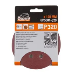 Круг шлиф. GEPARD перф. 125мм Р320 5шт (GP5001-320)