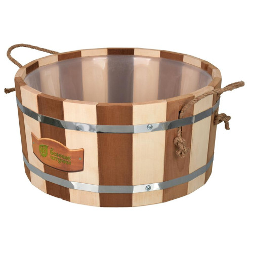 Ушат Шайка 15л Контраст С лёгким паром с пластиковой вставкой, липа 