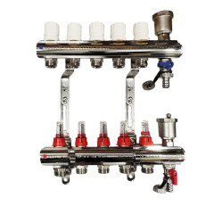 Коллекторная группа TIM латунная с расходомерами ф 1